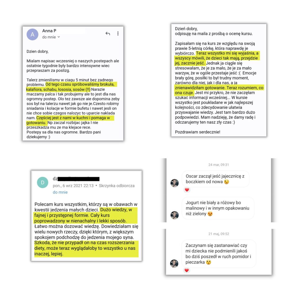 drugi zestaw opinii rodziców moich małych podopiecznych