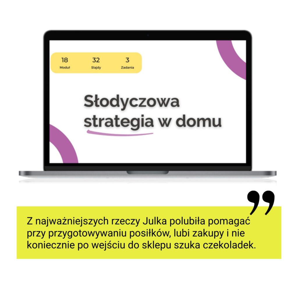 słodycze w diecie dzieci - kurs na laptopie + opinia