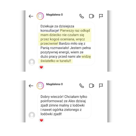 opinia na temat konsultacji psychodietetycznej online - spokój, brak oceniania