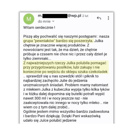 opinia na temat konsultacji psychodietetycznej online - większa różnorodność przy wybiórczości pokarmowej, dziecko pomaga w kuchni