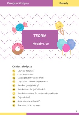 Oswajam Słodycze - workbook - teoria - spis treści