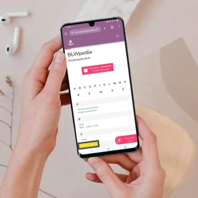 strona BLWpedii na telefonie komórkowym