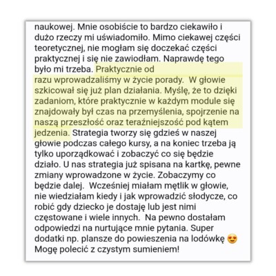 opinia Martyny na temat pakietu Oswajam Słodycze - 2 z 2 części opinii