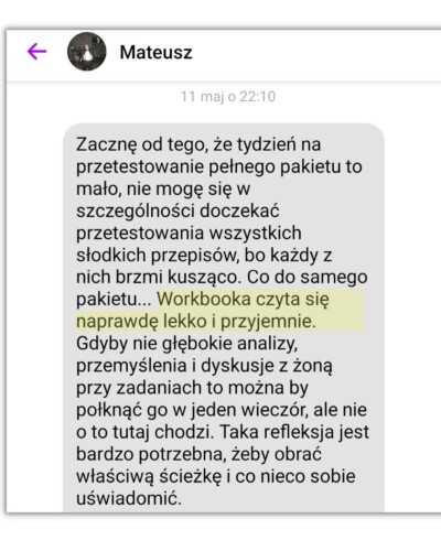 opinia Mateusza na temat pakietu Oswajam Słodycze - 1 z 3 części opinii