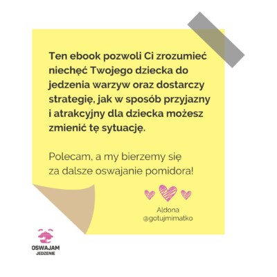 opinia Aldony @gotujmimatko na temat ebooka "Warzywne Oswajnaki"