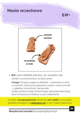 pokazanie sposobów na podanie maluchowi masła orzechowego