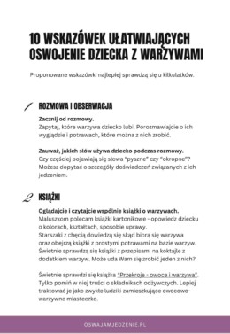 2 z 10 wskazówek ułatwiających oswajajnie dziecka z warzywami