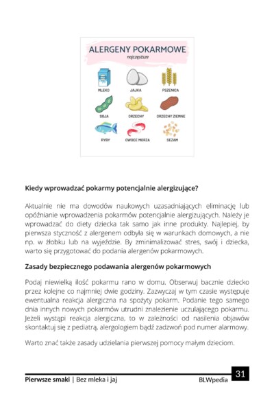 strona 31 ebooka "Pierwsze Smaki - Bez mleka i jaj - kompendium z jadłospisem"